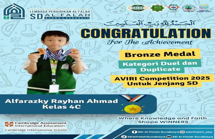 Bronze Medal Kategori Duel dan Duplicate AVIRI Competition 2025 Untuk Jenjang SD