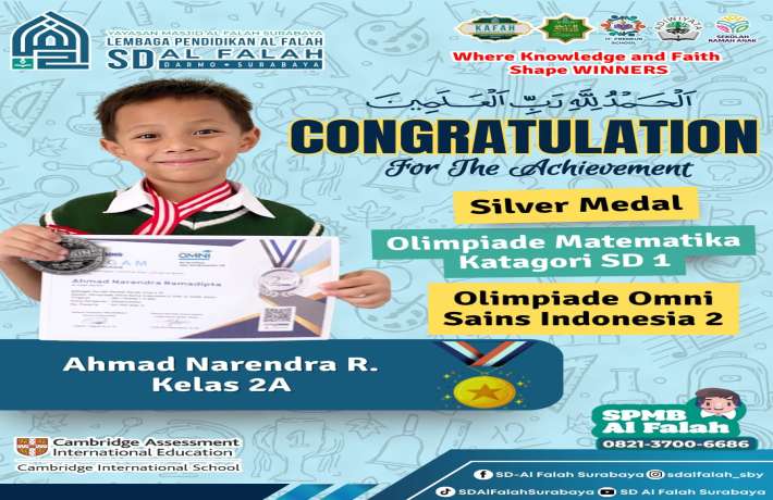 Silver Medal Olimpiade Matematika Kategori SD 1 Olimpiade Omni Sains Indonesia 2