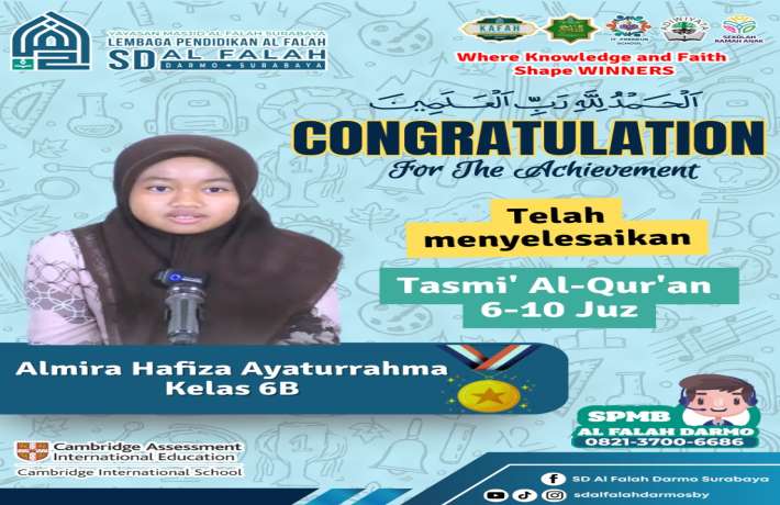 Telah Menyelesaikan Tasmi' Al-Quran 6-10 Juz