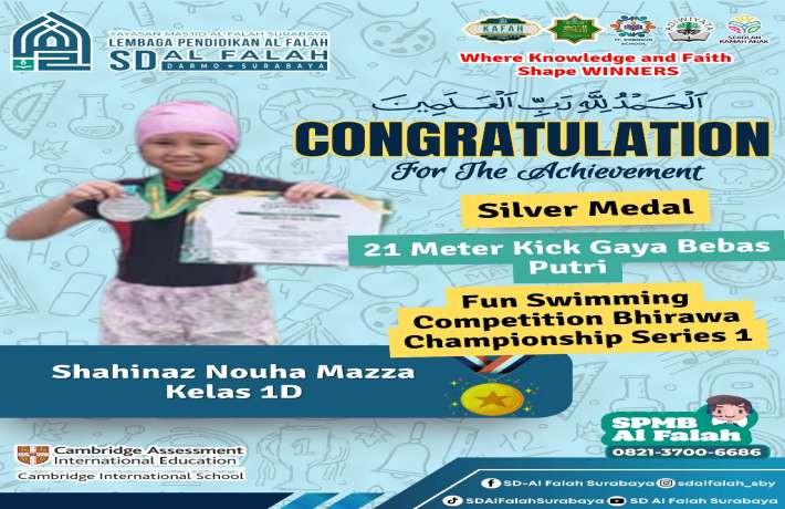 Silver Medal 21 Meter Kick Gaya Bebas Putri Fun Swimming Competition Bhirawa Championship Series 1