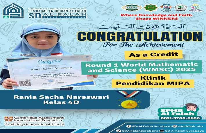 As a Credit Round 1 World Mathematic and Science (WMSC) 2025 Klinik Pendidikan MIPA