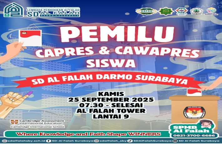 Pemilu Capres dan Cawapres Siswa SD Al Falah Darmo Surabaya Tahun 2025